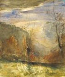 Paysage Aux Arbres by Francois Auguste Ravier