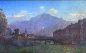 Grenoble Depuis L""ile Verte Au Crepuscule
