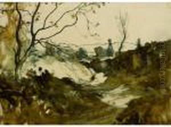 Paysage Aux Deux Arbres. - view 1