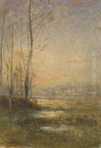 Paysage Marecageux Au Crepuscule - view 1