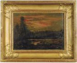 Woodland Pond by Francois Auguste Ravier