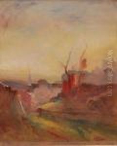 Morestel ? Huile Sur Papier Morestel ? Huile Sur Papier