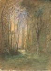 Rayons De Soleil A L'oree Du Bois by Francois Auguste Ravier