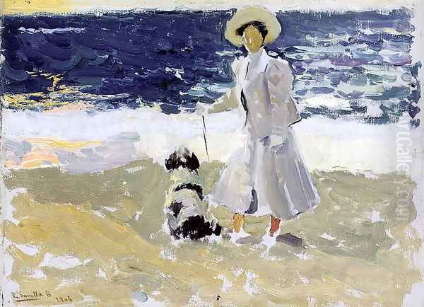 Lady and Dog on the Beach, 1906 - view 1