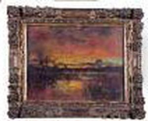 Coucher De Soleil by Francois Auguste Ravier