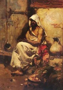 Un arabe examinando una pistola (An Arab Examining a Pistol) by Joaquin Sorolla Y Bastida