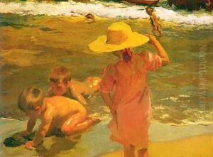 Ninos a la orilla del mar (Children on the Sea-shore) by Joaquin Sorolla Y Bastida