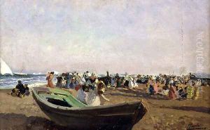 Playa de Valencia. Pescadoras. (Beach of Valencia. Fisherwomen.) by Joaquin Sorolla Y Bastida