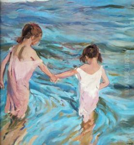 Girls at sea by Joaquin Sorolla Y Bastida