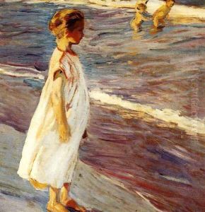 Girl on the beach by Joaquin Sorolla Y Bastida