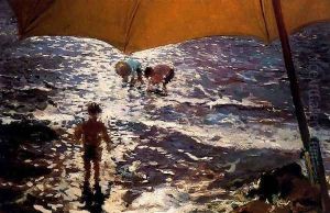 Noon on the beach of Valencia by Joaquin Sorolla Y Bastida
