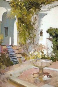 Corner of the Grutesco of Alcázar, Seville by Joaquin Sorolla Y Bastida