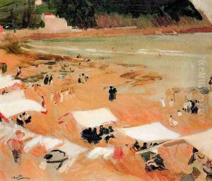 Beach of Zarauz by Joaquin Sorolla Y Bastida