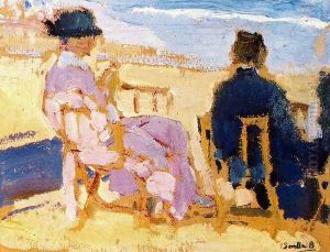 San Sebastian beach by Joaquin Sorolla Y Bastida
