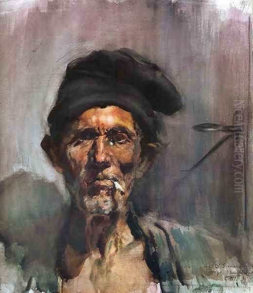 The old man of the cigarette - view 1