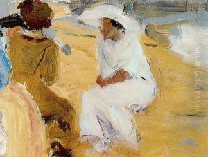Women on the beach at San Sebastian by Joaquin Sorolla Y Bastida