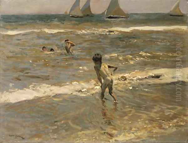 Ninos en el mar, Playa de Valencia - view 1