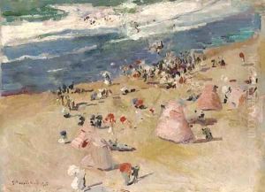 Playa de Biarritz by Joaquin Sorolla Y Bastida