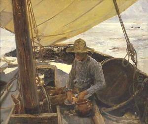 Mondando patatas by Joaquin Sorolla Y Bastida