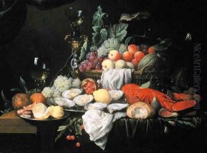 Still Life with Lemon, Oysters, Lobster and Fruit, 1658 by Joris Van Son