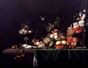 Still life of fruit with a squirrel by Joris Van Son