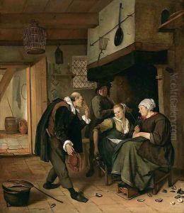 "Oude Vrijer - Jonge Meid" c. 1665 by Jan Steen