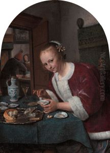 Girl Offering Oysters by Jan Steen