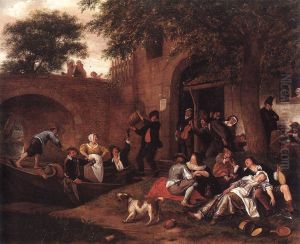 Leaving the Tavern by Jan Steen