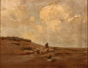 Shepherd With Sheep by Granville Redmond