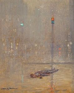 Charlie Chaplin, A Movie Scene by Granville Redmond