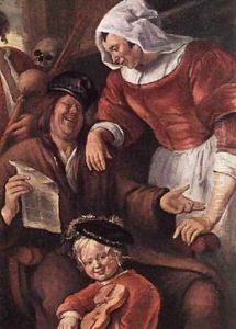 A Merry Party Detail I 1660 by Jan Steen