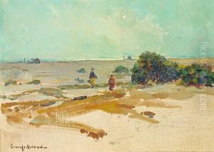 The Artist's Family On The Sand Dunes by Granville Redmond