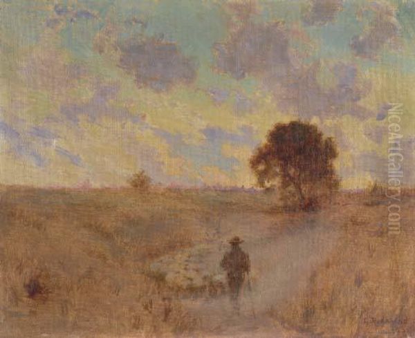 Shepherd In Pasture - view 1