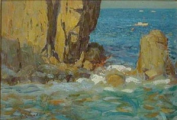 Fishing Boat Off The Rocky Coast Of Catalina - view 1