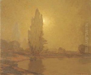 Sunset Over Lake Merritt, Oakland by Granville Redmond
