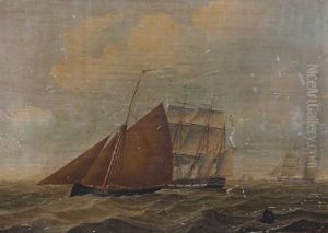 Hull Fishing Boat Hu381 And Other Vessels Off The Coast In A Swell