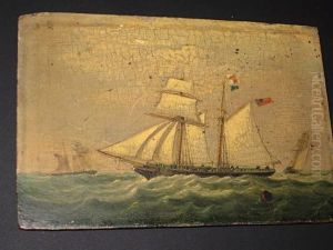Merchantman At Sea, With Others In The Distance