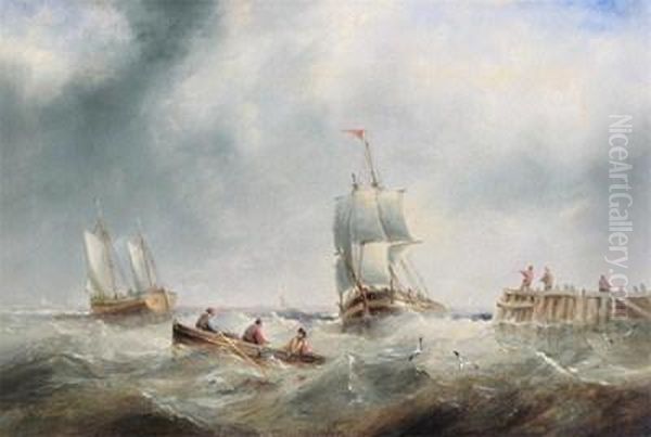 Sailing Vessels Off A Pier - view 1