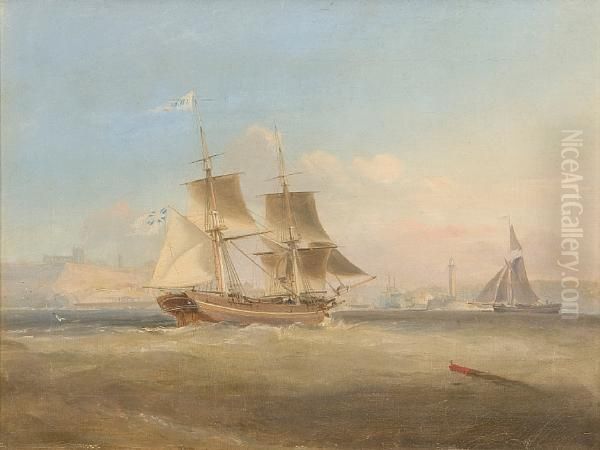 Sailing Boat 'hebe' Off Whitby Harbour - view 1