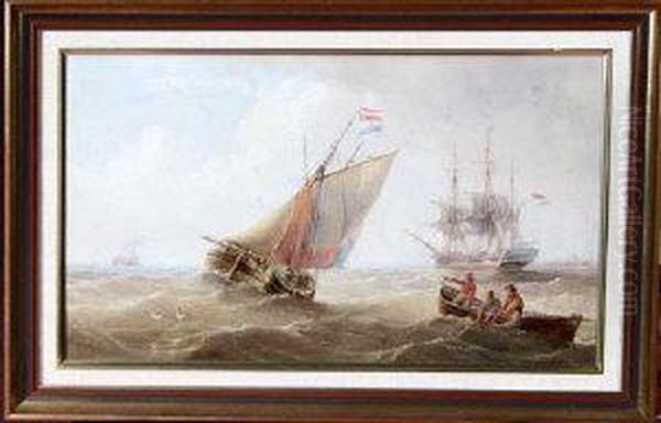 A Sailing Barge And Other Shipping Off The Dutch Coast - view 1
