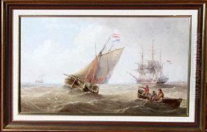 A Sailing Barge And Other Shipping Off The Dutch Coast