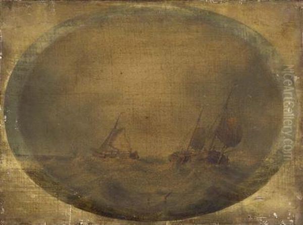 Barges In Rough Seas - view 1
