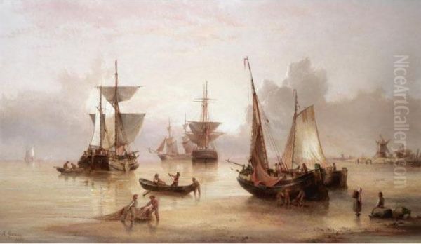 Fishing Boats Off The Shore In A Calm - view 1