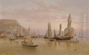 Fishing Boats In A Harbor Calm by Henry Redmore