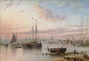 Shipping In The Harbour At Dusk
