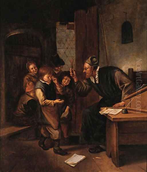 A Schoolmaster Punishing One Of His Pupils - view 1