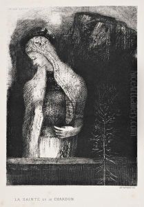 La Sainte Et Le Chardon by Odilon Redon