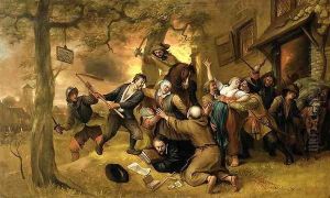 Peasants and Soldiers Outside a Tavern An Allegory of the Rape of the Netherlands by Jan Steen