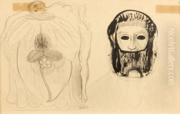 Femme Fleur Et Masque - view 1