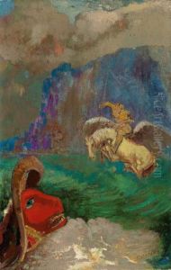 Roger Et Angelique Or Saint Georges Et Le Dragon Or Andromedesauvee by Odilon Redon